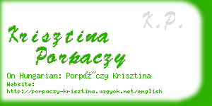 krisztina porpaczy business card